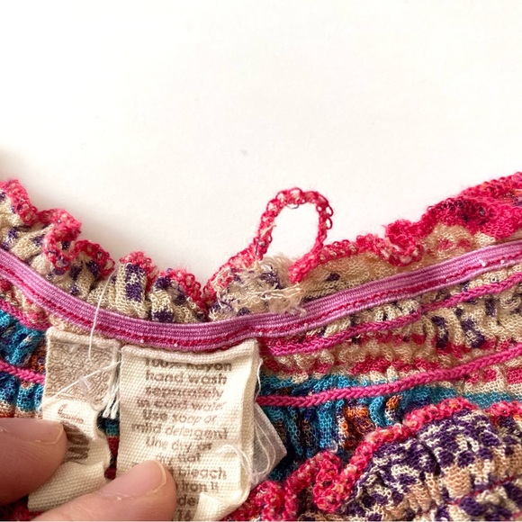 4/$20 JAPNA L Boho Flowy Rayon Floral Multicolored Print Top - Picture 4 of 9